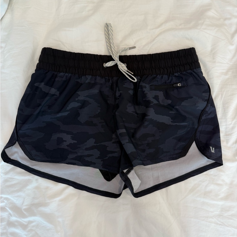 Vuori Black and Gray Camo Athletic Shorts